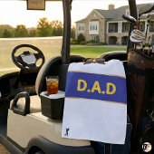 Personalized D.A.D Blue & Yellow Custom Father's D Golfhandtuch