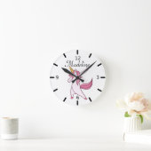 Personalized Dabbing Unicorn Runde Wanduhr (Zuhause)