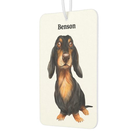 Personalized Dachshund Autolufterfrischer (Links)