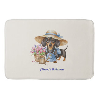 Personalized Dachshund Bath Mat Badematte
