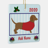 Personalized Dachshund - Doxie Puppy Dog - Red Keramikornament (Rechts)