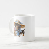 Personalized Dachshund Garden Mug | Cute Dog Garde Kaffeetasse (Vorderseite Links)