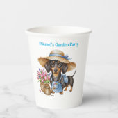 Personalized Dachshund Garden Paper Cup | Cute Dog Pappbecher (Vorderseite)
