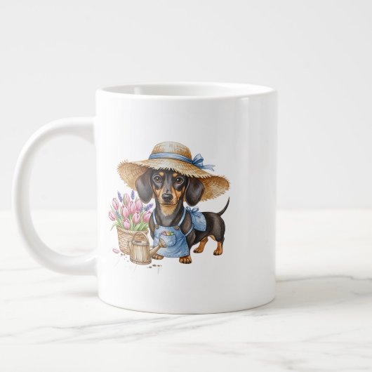 Personalized Dachshund Garden Specialty Mug  Jumbo-Tasse (Links)