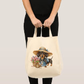 Personalized Dachshund Gardening Tote Bag  Tragetasche (Vorderseite (Produkt))