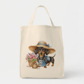 Personalized Dachshund Gardening Tote Bag  Tragetasche (Vorne)