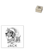 Personalized Dachshund in Santa Hat Christmas Gummistempel (Stempel)