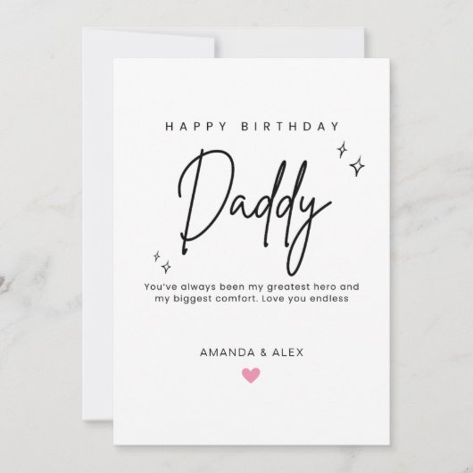 Personalized Dad Birthday Card Simple Minimalist Karte (Vorderseite)