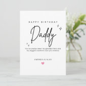 Personalized Dad Birthday Card Simple Minimalist Karte (Stehend Vorderseite)