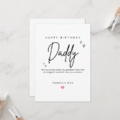 Personalized Dad Birthday Card Simple Minimalist Karte (Vorderseite/Rückseite Beispiel)