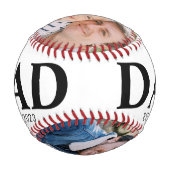 Personalized Dad Est Year 3 Photo Fathers Day Baseball (Rückseite)