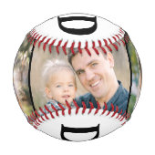 Personalized Dad Est Year 3 Photo Fathers Day Baseball (Vorderseite)