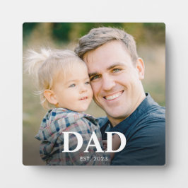 Personalized Dad Established Fathers Day Photo Fotoplatte
