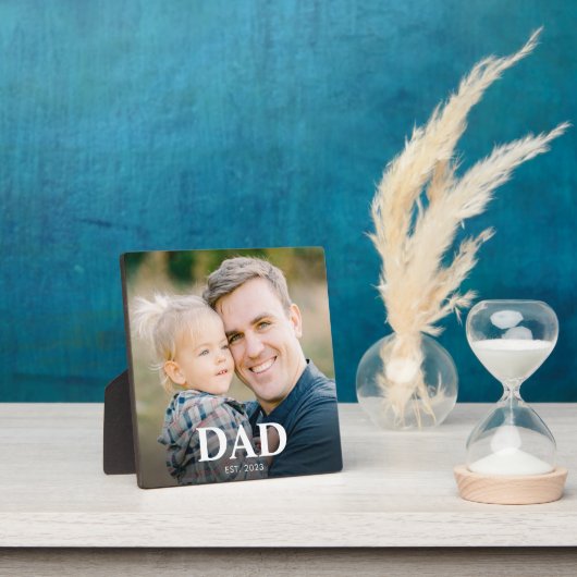 Personalized Dad Established Fathers Day Photo Fotoplatte (InSitu)