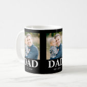 Personalized Dad Established Photo Fathers Day Kaffeetasse (Vorderseite Links)