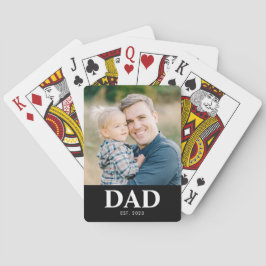 Personalized Dad Established Photo Fathers Day Spielkarten