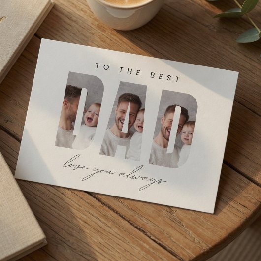 Personalized Dad Photo Card | Best Dad Ever Custom Feiertagskarte