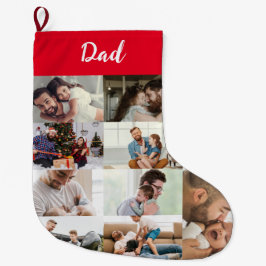 Personalized Dad Photo Collage Christmas Stocking  Großer Weihnachtsstrumpf