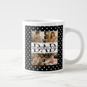 Personalized Dad Photo Collage & Kids Name Jumbo-Tasse (Rechts)