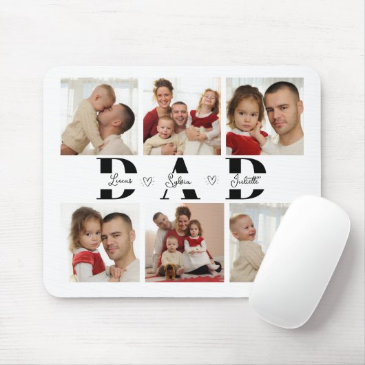 Personalized Dad Photo Collage Mousepad (Mit Mouse)