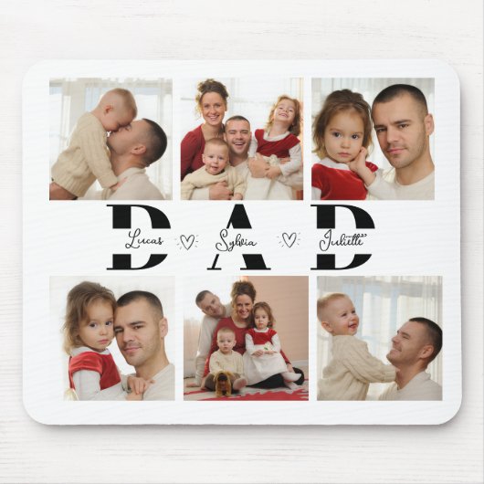 Personalized Dad Photo Collage Mousepad (Vorne)