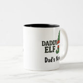 Personalized Daddy Elf Mug – Custom Christmas Gift Zweifarbige Tasse (VorderseiteRechts)