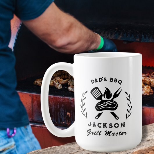 Personalized Dad's BBQ Barbeque Grill Master  Kaffeetasse