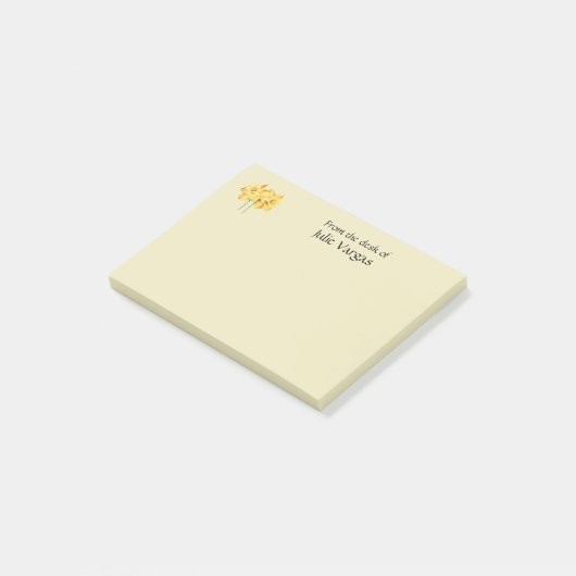 Personalized daffodil yellow Post it notes Post-it Klebezettel (angewinkelt)