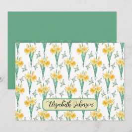 Personalized Daffodils Floral Botanical Note Card Mitteilungskarte