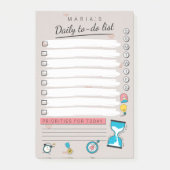 Personalized Daily to do list Post-it Klebezettel (Vorderseite)