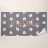 Personalized Daisy Beach Towel, Custom Beach Towel Strandtuch (Vorderseite)
