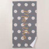 Personalized Daisy Beach Towel, Custom Beach Towel Strandtuch (Vorderseite)