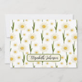 Personalized Daisy Floral Botanical Note Card Mitteilungskarte (Vorderseite)