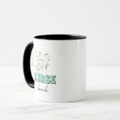 Personalized Daisy Flowers Nurse Coffee Mug  Tasse (Vorderseite Links)