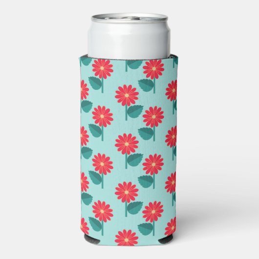 Personalized Daisy Pattern Can Cooler Selters Dosenkühler (Seltzer Rückseite)
