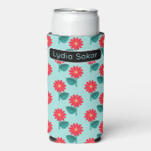 Personalized Daisy Pattern Can Cooler Selters Dosenkühler (Seltzer Vorderseite)