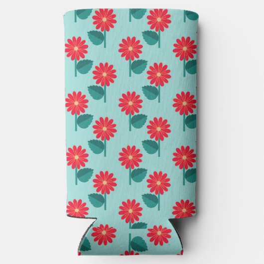 Personalized Daisy Pattern Can Cooler Selters Dosenkühler (Rückseite)