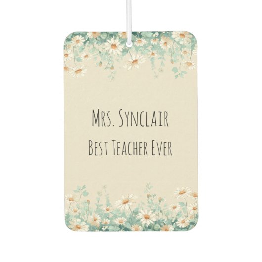 Personalized Daisy Teacher Thank You Autolufterfrischer (Vorderseite)