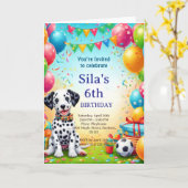 Personalized Dalmatian Birthday Invitation Karte (Gelbe Blume)