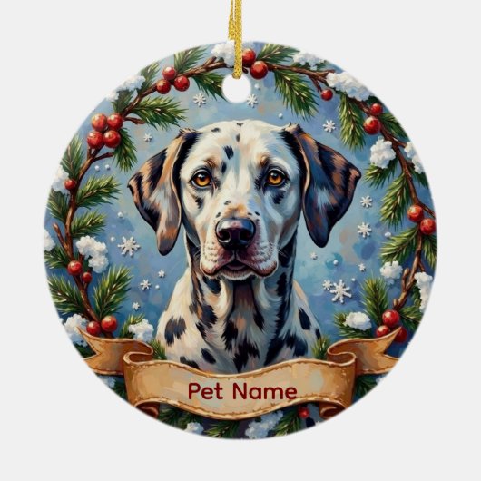 Personalized Dalmatian Christmas Keramik Ornament (Hinten)