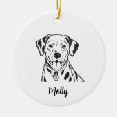 Personalized Dalmatian Dog Christmas Keramik Ornament (Vorne)