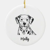 Personalized Dalmatian Dog Christmas Keramik Ornament (Hinten)