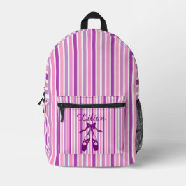 Personalized Dance Bag with Name Purple Ballet  Bedruckter Rucksack