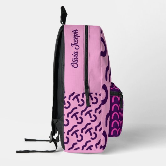 Personalized Dard Neon/Pink Fun Pattern Bedruckter Rucksack (Links)