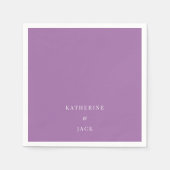 Personalized Dark Lavender Wedding Cocktail Serviette (Vorderseite)