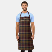 Personalized Dark Plaid Chef Apron Schürze (Getragen)