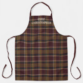 Personalized Dark Plaid Chef Apron Schürze (Vorderseite)