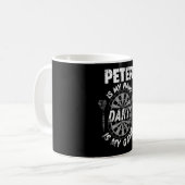 Personalized dart players named Peter shirts Kaffeetasse (Vorderseite Links)