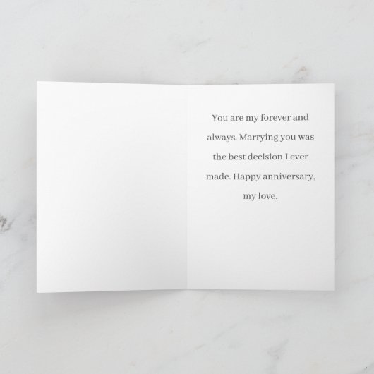 Personalized Date Simple Wedding Anniversary  Karte (Innenseite)