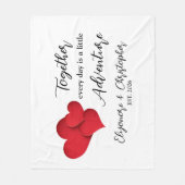 Personalized Date Together Every Day Adventure Fleecedecke (Vorderseite)
